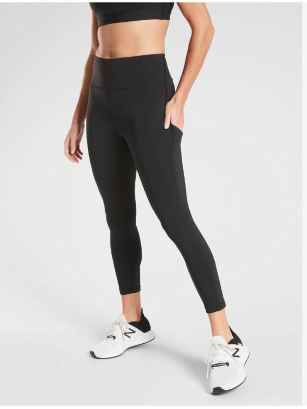 Athleta Ultimate Stash Pocket Tight Black Leggings Side Pockets m medium
